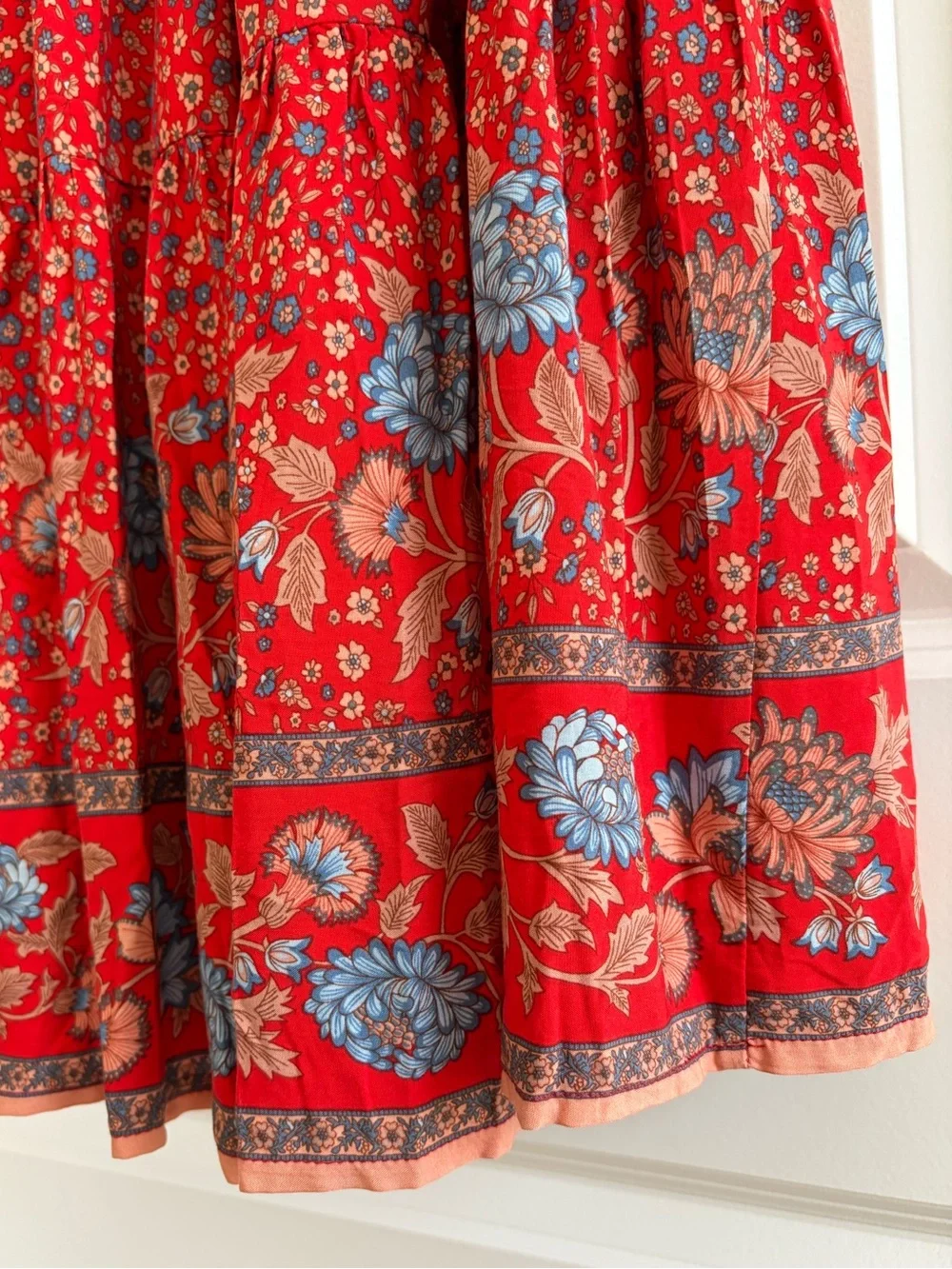 NWT Natural Life Hanna Maxi Skirt Dress Red Floral Boho Western Festival Gypsy M - Picture 10 of 16